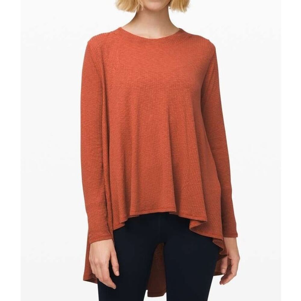 Lululemon Dare to Drape Oversized Long Sleeve Top Size S Rust Orange Casual Fall